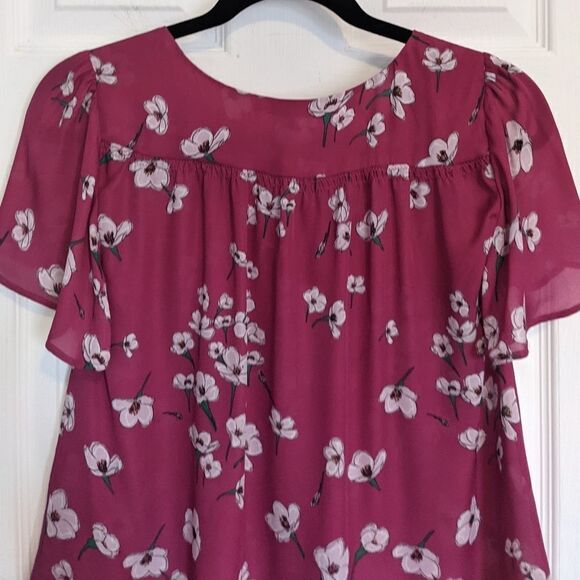 Tucker Chelsea Top Tahitian Gardenia in Double Georgette Silk Blouse Floral - Picture 8 of 10